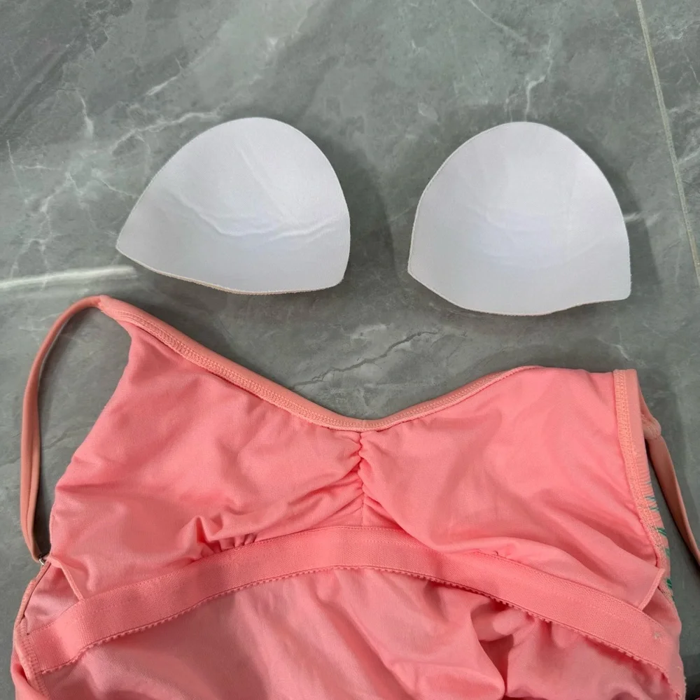 Women’s Xhilaration Palm Print One Piece Swimsuit Scoop Back Adjustable Straps M - Picture 10 of 16